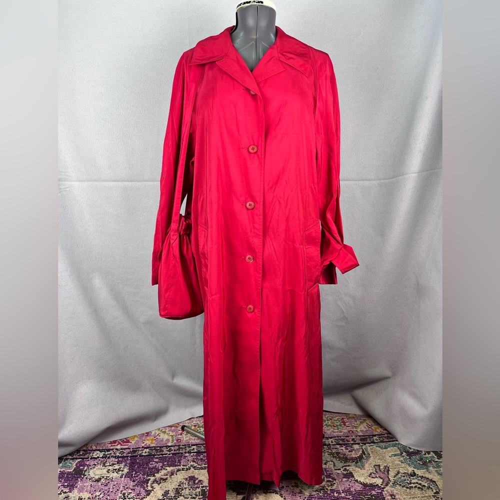 Vtg Forecaster of Boston Red Trench Rain Coat In A Bag UNION TAGS Womens M 1960s
